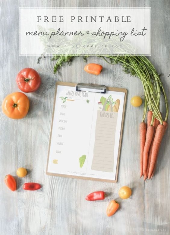 FREE Printable Menu Planner & Shopping List FREE Printable Menu Planner & Shopping List