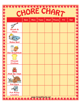 Free Printable Chore Chart Free Printable Chore Chart