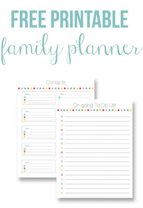 Free Printable Family Planner Free Printable Family Planner