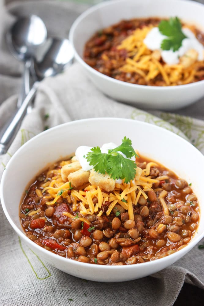 Lentil Chili via Little Broken Lentil Chili via Little Broken