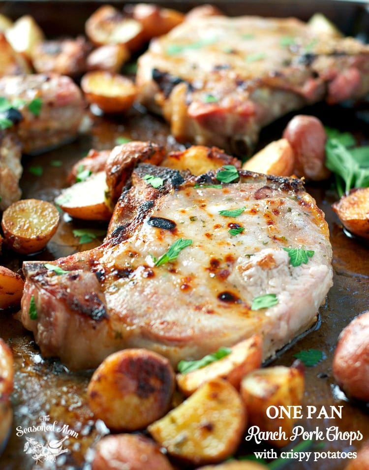 One Pan Ranch Pork Chops with Crispy Potatoes One Pan Ranch Pork Chops with Crispy Potatoes