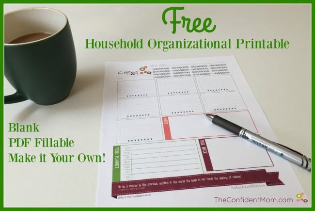 FREE Weekly Household Planner Printable