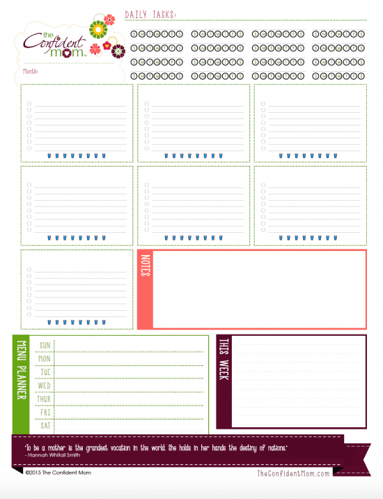 FREE Weekly Household Planner Printable FREE Weekly Household Planner Printable