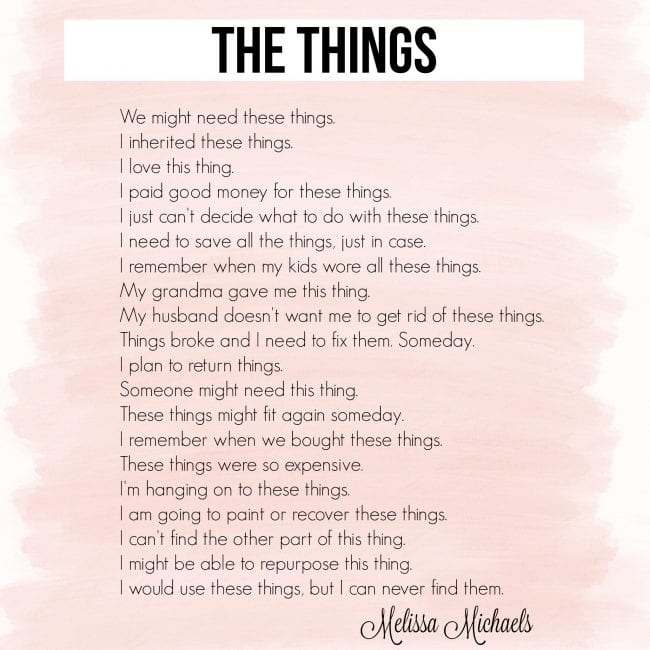 "The Things" Poem "The Things" Poem