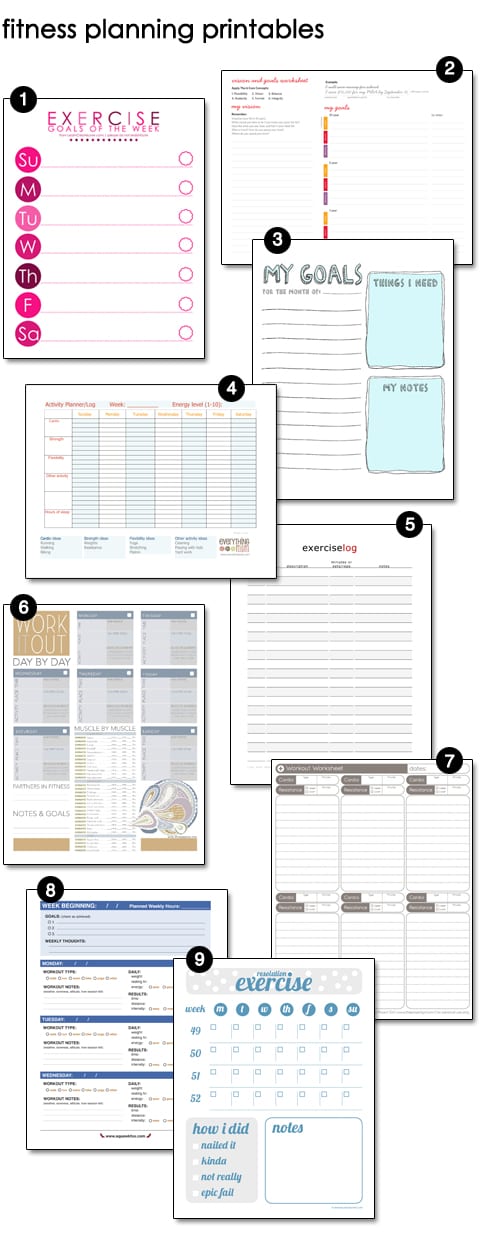 Fitness Planning Printables Fitness Planning Printables